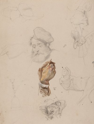 A page of studies by George Cattermole