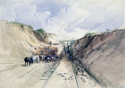 Digging a Cutting on the Great Western Railway, 1841 by George Childs