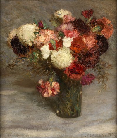 Pinks and Scabious by George Clausen