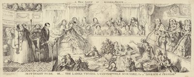 A satirical cartoon of the Queens Bench by George Cruikshank