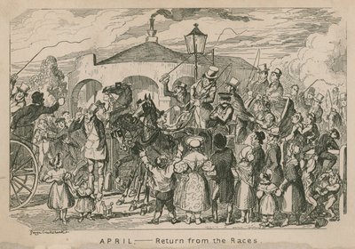 April - Return from the races by George Cruikshank
