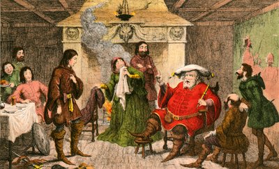 Falstaff Enacts the Part of the King by George Cruikshank