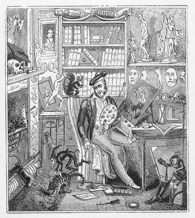Frontispiece illustration for Cruikshank at Home by George Cruikshank
