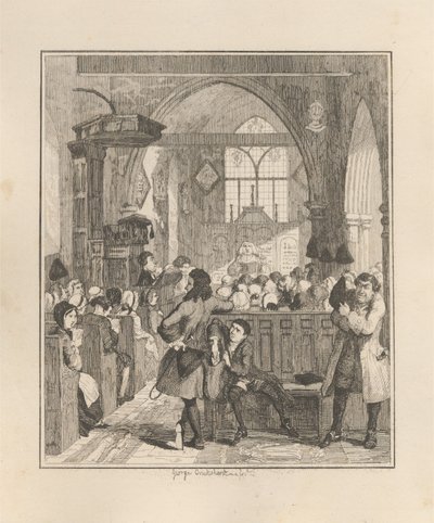 Jack Sheppard Committing the Robbery in Willesden Church by George Cruikshank