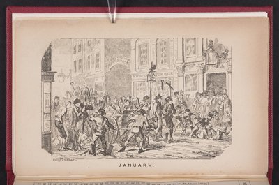January from The Comic Almanack by George Cruikshank