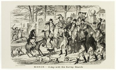 March - A Day With the Surrey Hounds from George Cruikshank