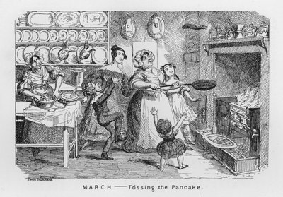 March, Tossing the Pancake by George Cruikshank