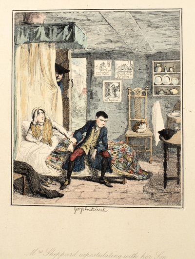 Mrs Sheppard Expostulating with Her Son, Illustration from Jack Sheppard: A Romance by William Harrison Ainsworth by George Cruikshank