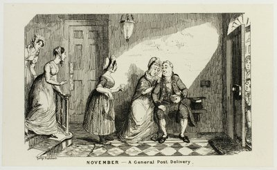 November - A General Post Delivery in Opposition from George Cruikshank