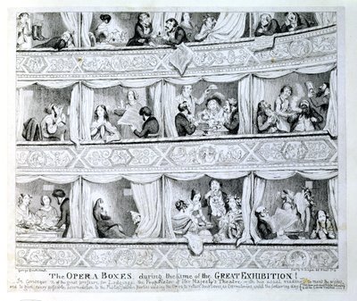 Opera Boxes during the time of the Great Exhibition by George Cruikshank