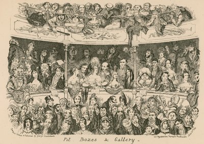Pit, Boxes and Gallery by George Cruikshank