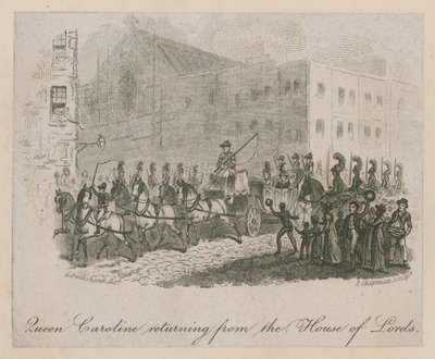 Queen Caroline returning from the House of Lords by George Cruikshank