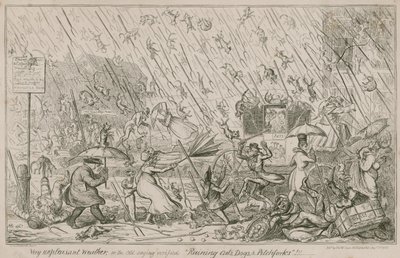 Raining Cats, Dogs and Pitchforks by George Cruikshank