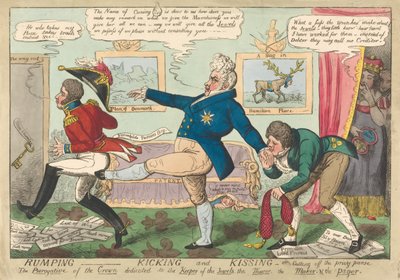 Rumping - Kicking and Kissing - or - Cutting off the Privy Purse by George Cruikshank