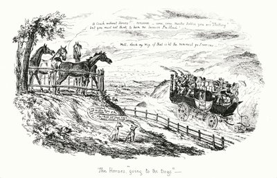 The Horses Going to the Dogs by George Cruikshank
