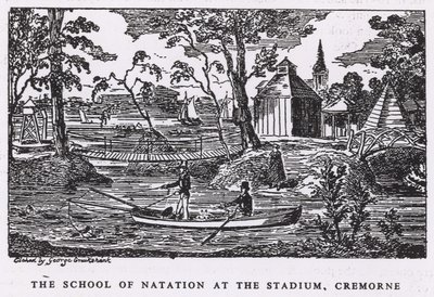The School of Natation at the Stadium, Cremorne Gardens by George Cruikshank