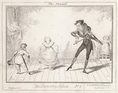 The Dancing Lesson: The Minuet by George Cruikshank