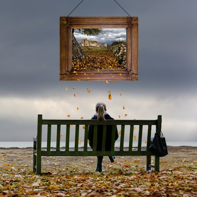 Framed Autumn Contemplation by George Digalakis