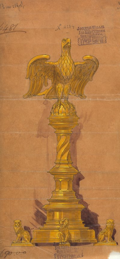 Designs executed for Jones and Willis, metal and wood-workers and church furniture manufacturers of Birmingham and London by George Edmund Street