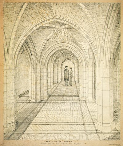 New College Oxford: Proposed passage from Old to New Buildings by George Gilbert Scott