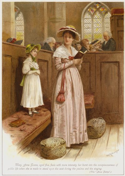 Mary Anne Evans, Aged Five, Feels with More Intensity Her Burst into the Consciousness of Public Life When She is Made to Stand Upon the Seat During the Psalms and the Singing by George Goodwin Kilburne