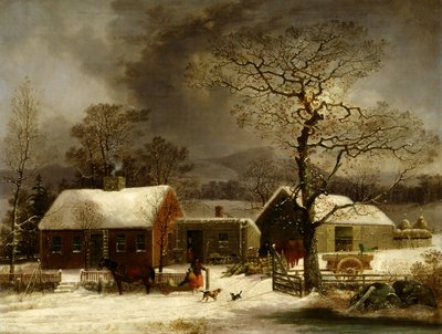Winter Scene in New Haven, Connecticut by George Henry Durrie