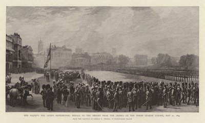 Her Majesty the Queen Distributing Medals to the Heroes from the Crimea on the Horse Guards