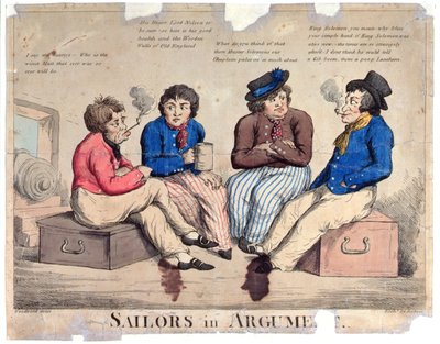 Sailors in Argument, engraved by Roberts by George Moutard Woodward