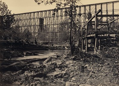 Trestle Bridge at Whiteside by George N. Barnard