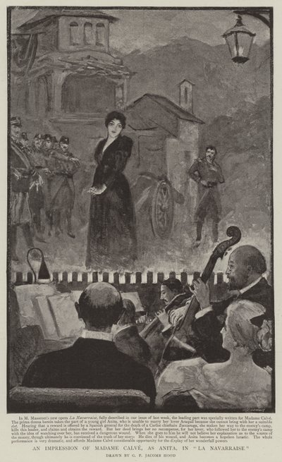 An Impression of Madame Calve, as Anita, in La Navarraise by George Percy Jacomb Hood