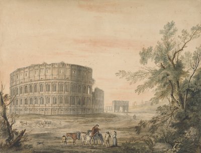 Colosseum, Rome, with Arch to the Left by George Robertson
