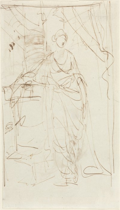 An Elegant Lady in Classical Dress by George Romney