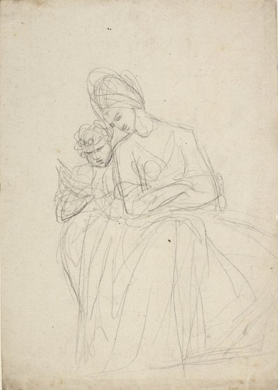 Portrait Study of a Seated Woman with Child by George Romney