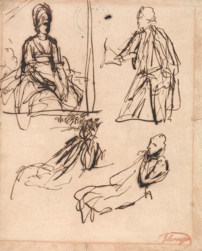 Studies for Portraits of a Man and of a Woman by George Romney