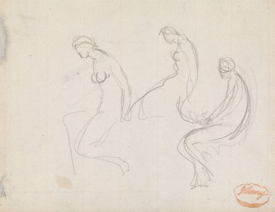 Three Studies of a Seated Woman by George Romney