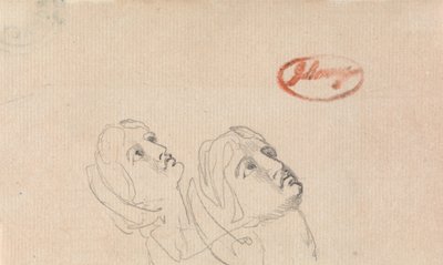 Two Heads Looking Up by George Romney