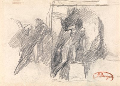 Two Sketches of a Half-Kneeling Figure by George Romney