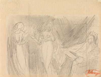 Two Women and a Seated Man by George Romney