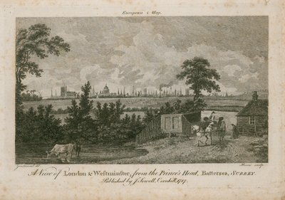 View of London and Westminster, from the Princes Head, Battersea, Surrey by George Samuel Elgood