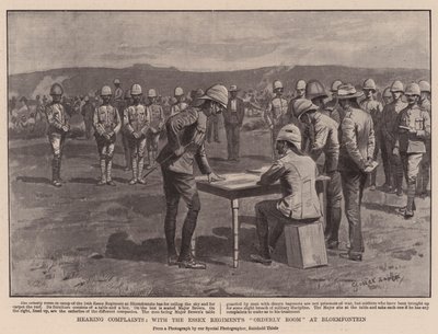 Hearing Complaints, with the Essex Regiments Orderly Room at Bloemfontein by George Soper