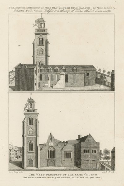Two Prospects of St Martin in the Field by George Vertue
