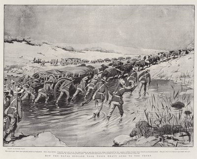 How the Naval Brigade Took Their Heavy Guns to the Front by Georges Bertin Scott