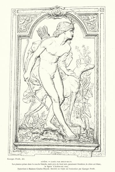 Actaeon, hero of Greek mythology, cameo by the French sculptor Emile Soldi by Georges Ernest Profit