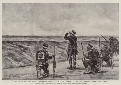 The War in the East, Japanese Infantry Scouts making a Reconnaissance near Ping Yang by Georges Ferdinand Bigot