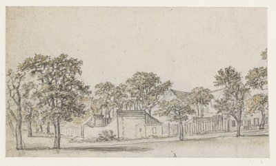 Group of Houses Among Trees by Georges Michel