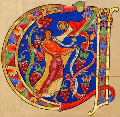 God Addressing Jeremiah, Winchester Bible, 1160-75 by Georgia Levan Ramishvili from Tbilisi