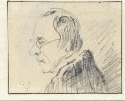 Profile of Man with Glasses, Facing Left by Georgius Jacobus Johannes van Os