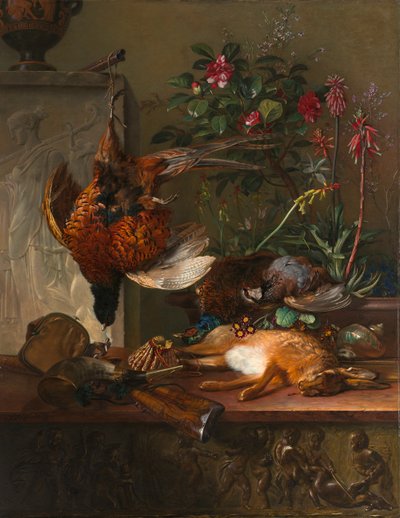 Still Life with Game and a Greek Stele: Allegory of Autumn by Georgius Jacobus Johannes van Os