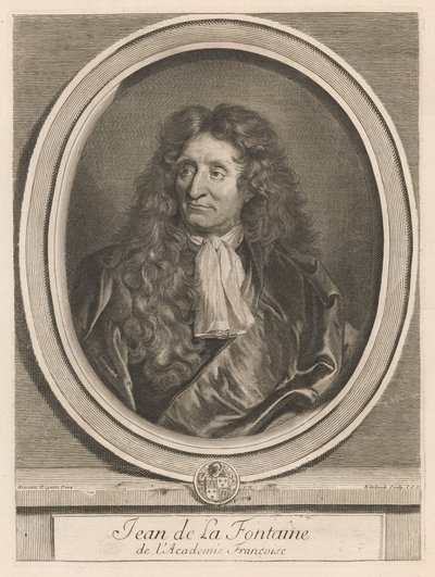 Jean de La Fontaine, from the book Les hommes illustres, vol. I, by Charles Perrault by Gérard Edelinck