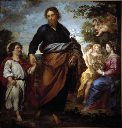 St Joseph and Jesus, in the Background the Virgin by Gerard Seghers